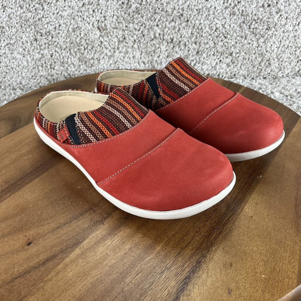 Spenco Siesta Nuevo Stripe Mule Women's Size 6.5 D (wide) Baked Apple Red Shoes
